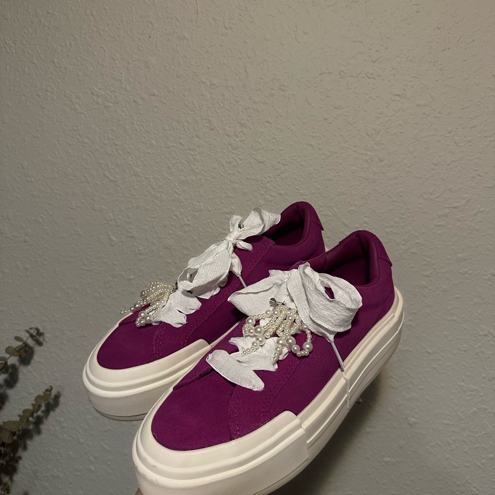 Converse Purple and White Sneakers Classic Canvas Style